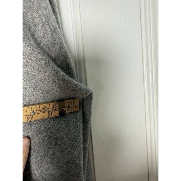 Kenar Gray Ruffle Cascade 100% Cashmere Open Cardigan Sweater M - Flawed - Picture 9 of 9